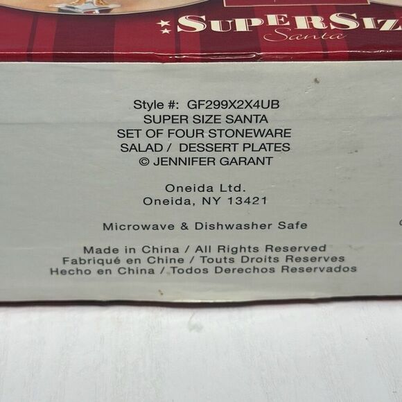 Oneida Super Size Santa Jennifer Garant Set of 4 8 1/4" Plate Dessert Plate - Picture 3 of 4